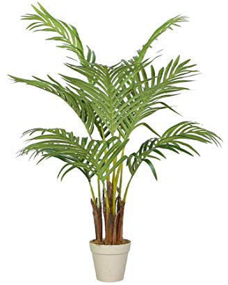 Kunstpalme Phönix 80cm mit 10 Palmwedel und echtem Palmfasermaterial - Kleine künstliche Phönixpalme Dekopalme