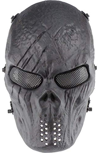 Lejie Taktische Maske CS-Schutzmaske Halloween Airsoft Paintball Vollgesichtsschädel-Skelettmaske
