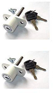 Cerradura de ventanas correderas Blanco PACK 2 - LLAVES IGUALES