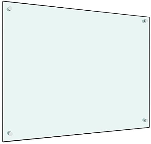 vidaXL Paraschizzi per Cucina Paraspruzzi Fornelli Resistente al Calore Pannello Splashback Parete Bianco 80x60 cm in Vetro Temperato