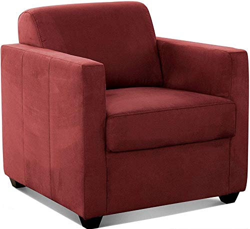 Cavadore Sessel Camerus mit Federkern / Polstersessel im trendigem Design / 78 x 80 x 83 / Mikrofaser: bordeaux