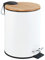 WENKO Tortona Cosmetics Pedal Bin Easy Matte White with Soft Close Mechanism, Metal, 17 x 23.5 x 21 cm