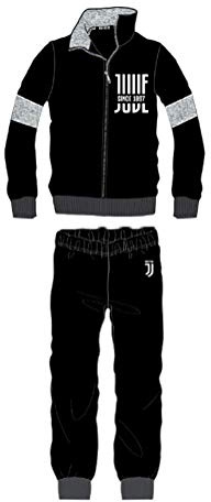 Juventus Tuta Felpa Uomo in Full Zip con Tasche, Zip Intera, Casa, Originale Idea Regalo (S, Nero)