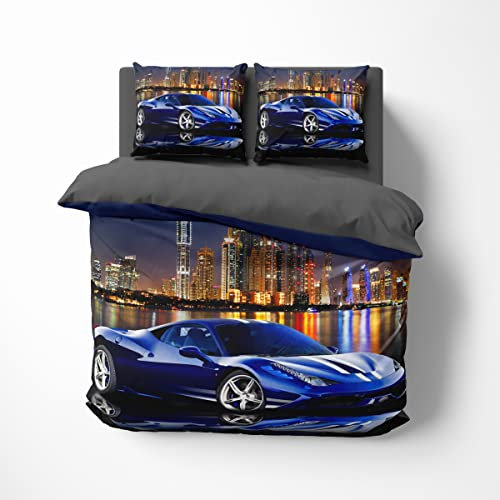 FEBE 3D Bettwäsche Viper Bettbezug-Set 135x200 + Kissenbezug 80x80 cm Wendebettwäsche 2 Teilig mit Reißveschluss