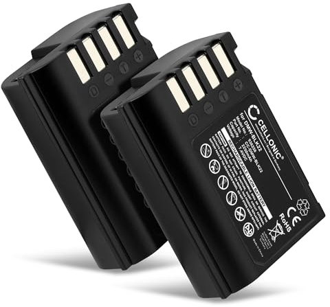CELLONIC, Akku für Kamera kompatibel mit Panasonic Lumix DMW-BLK22, DC-S5 II, GH5 II, IIX (7.4V, 2250mAh) 2 Stück