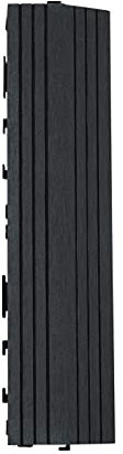 GreenBrokers DEKCO 1 Piece Composite Wood Plastic Decking Interlocking Tiles with Woodgrain Effect 30cm x 7cm, Black Straight Edge