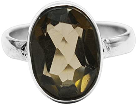 Meadows Fine Jewelry 925 Sterling Silver Smoky quartz Gemstone 3.62 g Ring Size 7.5 US Ring Jewelry