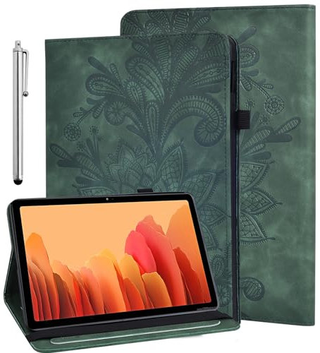 GLANDOTU Coque pour Samsung Galaxy Tab A8 10,5 2021 (SM-X200/SM-X205) Housse avec Stylet,Housse en Cuir PU Portefeuille Multi-Angle Housse Etui Tablette pour Samsung Galaxy Tab A8 (Vert)