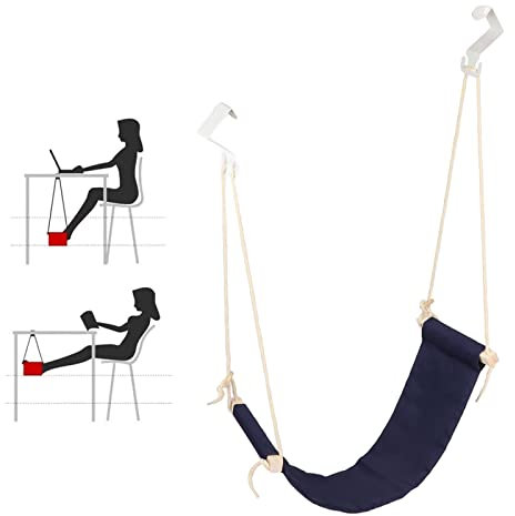 Verstellbare Bürofußstütze mit Fußhängematte, Atmungsaktiv und tragbar - Schreibtischunterstützung fürs Büro (ergonomisch, büroaccessoire, Blau)