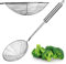 KADAX Slotted Spoon, Stainless Steel Skimmer Ladle with Long Handle, Spider Strainer, Silver Straining Spoon, Kitchen Mesh Spoon (16 cm)