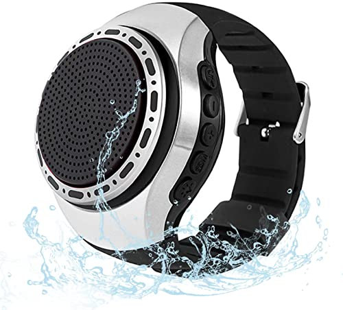 ORIDECOR Wireless Wearable Waterproof Wrist Portable Bluetooth Speaker Watch with Multi Function FM Radio & MP3 Player & TWS & Selfie & Ultra Long Standby Time for Running, Hiking, Riding(Silver)