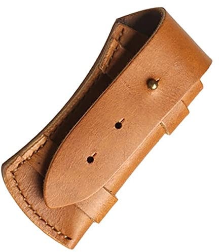 ChengBeautiful Leather Scabbard Outdoor Knife Leather Case Folding Knife Sheath Universal Scabbard Storage Bag (Color : Brown, Size : 11x5.5cm)