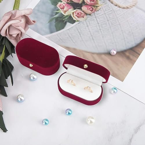 Bogoro Hochwertige Ring Schachtel, Schmuck-Etui für Ring, Ringschatulle aus Samt, Hohl Schmuck-Etui für Trauringe für Hochzeit Verlobungsring Valentinstag