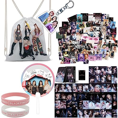 ZPPLD Blackpink Merchandise,Blackpink Fanartikel,Kpop Blackpink Geschenkset,Blackpink Rucksack,Blackpink Stickers,Blackpink Armband,Blackpink BORNPINK Photocards,Schlüsselanhänger