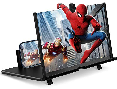 karebabe 30,5 cm (12 Zoll) Bildschirmlupe für Mobiltelefone, ultraklare Handylupe, Projektor-Leinwand für Filme und Videos. Einfach zu bedienen und kompatibel mit allen Smartphones