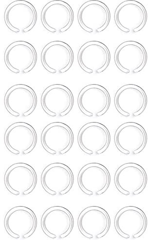 Hoisy 24Pcs Septum Piercing, Nose Ring mit C-Shape und Comfort Fit Transparent Nasenring Piercing Schmuck für Damen Herren