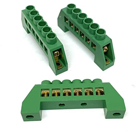 ECI ELETTROFORNITURE 3 PEZZI 9181 Morsettiera equipotenziale con protezione 6 FORI 6-16mmq