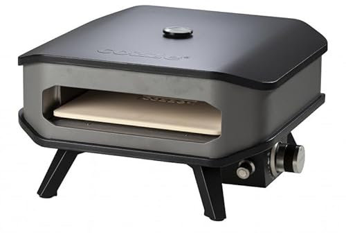 MOULES Four à pizza à gaz 13' avec term. jusqu'à 400°, 34 x 34 cm, facilement transportable avec pierre réfractaire