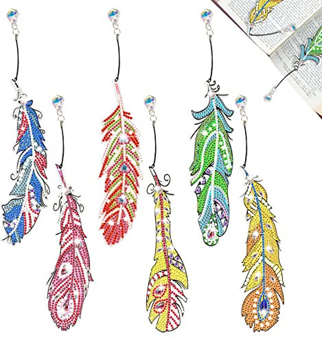 Bomtop Bastelset Mädchen 5 6 7 8 9 10 Jahre, 6 Stück Diamant Malerei Lesezeichen diamond painting mädchen, Basteln Geschenk Mädchen Jahre Spielzeug ab 6-7-8-10-12 für Kinder Geburtstags Geschenke