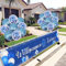 Fangleland Willkommen Zuhause Deko Set, Blau Willkommen Zuhause Banner 300 x 50 CM, Konfetti Luftballons für Welcome Home Deko Einweihungsparty Geburt Willkommen Baby Hause Familie Empfang Partei
