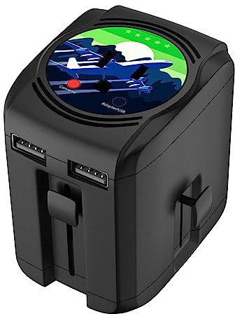 2000W Voltage Converter Adapter Combo Power Converter 220V to 110V for Hair Dryer Curling Iron Straightener, All-in-one US to UK Europe Australia International Adapter with 2 USB Ports, Nexoephy