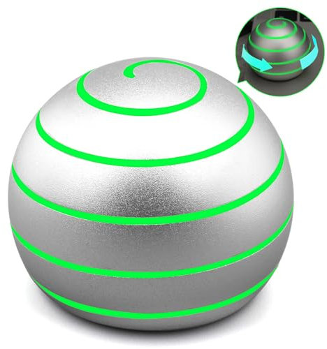 Leuchtender Fidget Spinner, kinetischer, Sich drehender Metall Schreibtischspielzeugball für Kinder Erwachsene, Schreibtischspielzeug, Dekoration, Geschenk für Jungen Mädchen (Silber)