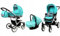 BabyLux® Bambimo Kinderwagen Set 3 in 1 - Largo - incl. Babywanne, Buggy Sportsitz, Auto-Babyschale - Autositz - Kinderwagenset - Kombikinderwagen mit Wickeltasche, Regenschutz usw.