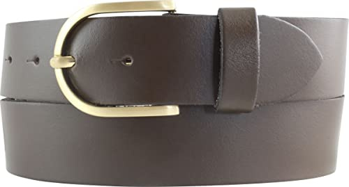 BELTINGER Damen-Gürtel aus 100% echtem Leder 4 cm | Jeans-Gürtel für Damen 40mm | Spaltleder-Gürtel in 4cm mit goldenerSchließe