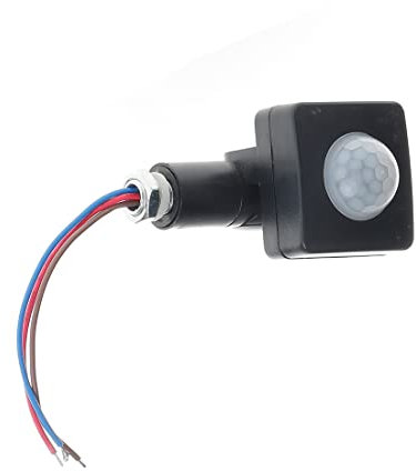 Tsudoku AC85-265V IP65 Sensore di Movimento Interruttore PIR Regolabile Rilevatore Sensore di Movimento Esterno PIR Ultrasottile un LED, 10 Mm Nero