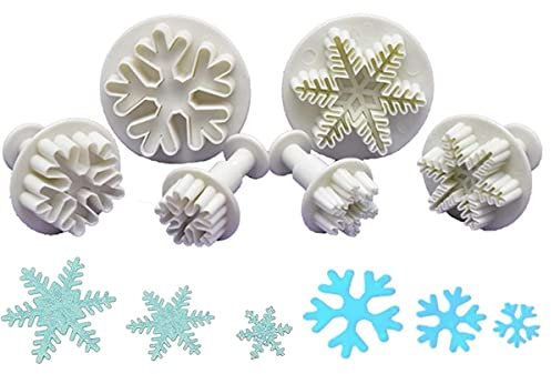 6 Piezas Copo de Nieve Molde para Cortadores de Pastel para Decorar Nieve Copos De Nieve Diy DecoracióN De Pasteles Cortadores Fondant para Decoración De Pasteles