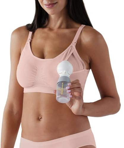Bravado Designs Hands Free Pumping Bra & Nursing Bra 2-in-1 Seamless for Maternity & Breastfeeding