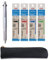 Uni Jetstream 4 & 1 Metal Edition 0,5 Multifunktionsstift (Schwarz/Rot/Blau/Grün und Druckbleistift) Eissilberner Korpus + SXR-80-05 Ersatzminen, qullity Original Black Slim Pen Case