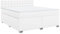 vidaXL Boxspringbett, Doppelbett mit LED Matratze Matratzenauflage, Bettgestell mit Lattenrost Kopfteil, Polsterbett Bett für Schlafzimmer, Weiß 180x200cm Kunstleder