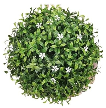 XUCZHAI Dekorative künstliche Formschnittbälle, realistischer künstlicher Buchsbaum und weiße Blumenbälle, PE-Material for Hochzeitsfeiern und Heimdekoration(19cm 7.5inch)