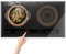 KR KITCHENRAKU Lot de 2 tapis de protection thermochromiques translucides pour plaque de cuisson à induction, (magnétique) en silicone pour cuisinière à induction (noir translucide (orange), 24,1 cm