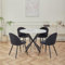DEYARNA HOME Essgruppe Set Tisch und Stühle, Esstisch und 4 Stuhl, Samt-Esszimmerstühle, Tischplatte aus MDF, Schwarze Tischbeine, Moderner Küchentisch Set (Weiß Marmor/Schwarz, 100 * 100 * 76.5cm)