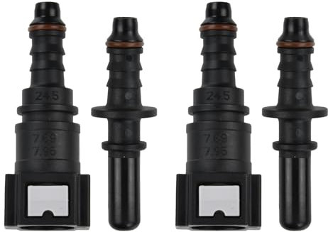 2er-Set 7,89 mm SAE auf 5/16 8 mm gerader Auto-Kraftstoffleitungsschlauch Schnellverbinder, Schnellverschluss-Anschluss, Kraftstoffleitung Verbinder Schlauchkupplung