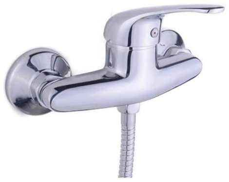Imalli Duscharmatur für den Außenbereich, komplett mit flexiblem Duschset, Halterung und Mischbrause, Chrom-Finish, einfache Installation, Serie Alice