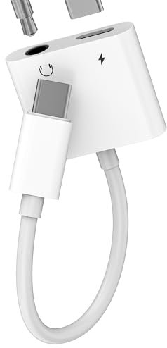 Adaptador USB C a Jack Auriculares 3.5mm 2en1 Tipo C Cargador Audio Adapter para iPhone16 15 Pro Max para iPad para Apple Compatible Con Samsung S24 S23 Android Conector Puerto Accesorios Coche Dongle