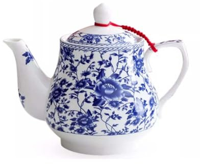 China Jingdezhen Große Kapazität handbemalte Teekanne Blau und Weiß Porzellan Keramik Teekanne Blume Teekanne Kaffeekanne A12