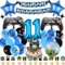 Videospiel Geburtstag Deko 11 Jahre, 42 Stück Videospiel Geburtstag Deko Set, Gamer Luftballons 11 Jahre, Spiel Gamer Luftballon Deko mit Videospiel Tortendeko, für Gamer Kindergeburtstag