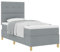 vidaXL Boxspringbett mit Matratze Hellgrau 90x200 cm Stoff