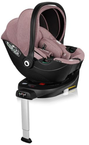 Lionelo MOXIE i-Size SET Kindersitz mit Basis 40-87 cm Babyschale ISOFIX-Befestigung und Stützfuß, Seitenschutz, Kopfstützenverstellung, Dri-Seat-Einlage