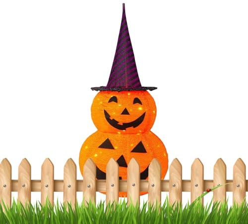 Kürbis Licht, Schlafzimmer Kürbislicht Mit Hexenhut Für Erntedankfest, 8 Modi LED Lampe Für Party Garten Schlafzimmer Terrasse