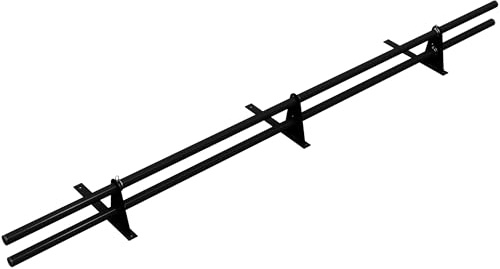 Parotec SCHNEEFANGROHR-Set 2 m für Trapezblech – 2 Rohre, 3 Halter Schwarz | Komplettset 200 cm für Dachpappe/Bitumenbahn & Shingles (Bitumenschindeln) – Schneefang/Dachlawinenschutz – RAL 9005