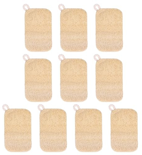 10 esponjas de luffa, esponjas naturales para vajilla, esponja de baño esponja de lufa para lavar platos para la cocina, esponjas de lufa naturales compostables