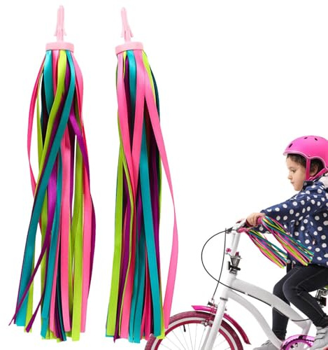 Fahrrad Lenker Quasten - Bunte Polyester Bänder, Kinder Fahrrad Deko Streamer, Farbenfrohe Lenker Quastenbänder, Ideal Geschenkset with Leichter Montagehilfe | Perfekte Auswahl for Scooter UndFahrrad