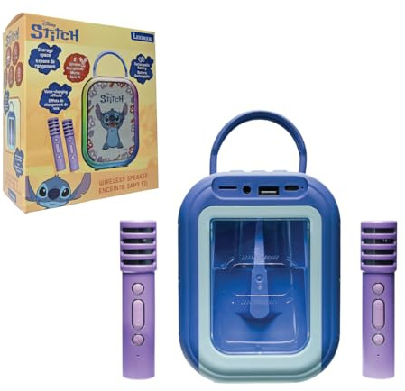 Lexibook, Stitch Machine à Karaoké Bluetooth, BTC030DLXB | 2 micros sans fil, Batterie rechargeable, design portable, Bleu