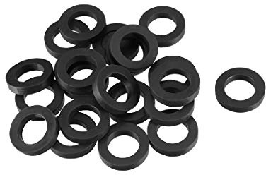 sourcingmap Rubber Flat Washers 16mm OD 10mm ID 3mm Thickness for Faucet Pipe Water Hose, Pack of 20