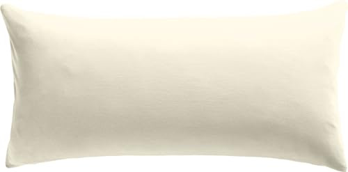 REDBEST Kissenbezug Single- Jersey San Francisco, Natur Größe 40x80 cm - weiche Qualität, bügelfrei, praktischer Reißverschluss, 100% Baumwolle